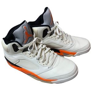 AIR JORDAN 5 RETRO “Shattered Backboard” “Sail/Orange Blaze” Men SZ 12 Sneakers
